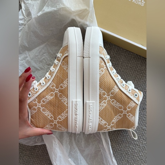 Michael Kors Evy High-Top Straw Sneakers Size 8.5 — Not Outlet - Picture 9 of 15